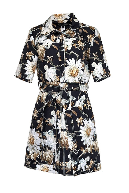 Oscar de la Renta - Black, White, & Green Floral Structured Dress Sz 8 Oscar de la Renta - Black, White, & Green Floral Structured Dress Sz 8