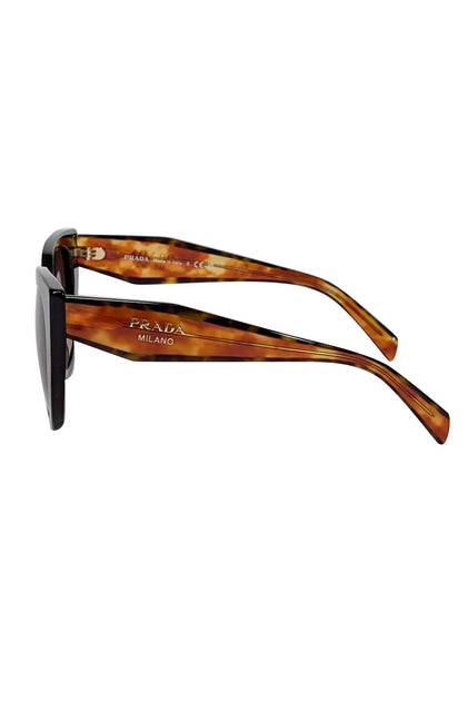 Prada - Brown Tortoise Round Cate Eye Sunglasses display picture 3