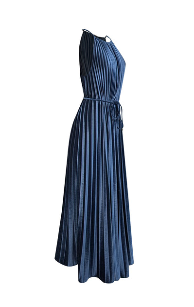 Ted Baker Women's Pleated Halterneck Midi Dress in Blue, Kassiah