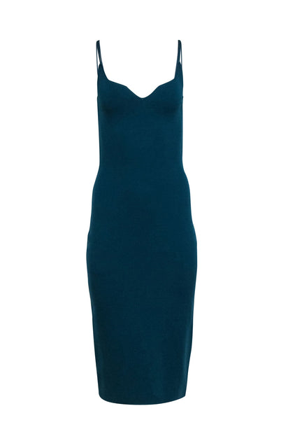 turquoise ribbed dress Women's Carla Strapless Rib Midi Dress in Turquoise Terra Wash by YFB