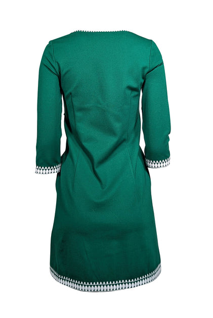 Tuckernuck - Green Shift Dress w/ White Embroidery Sz XXS
