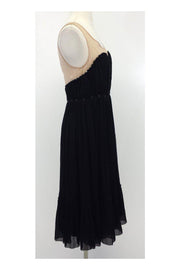 Current Boutique-3.1 Phillip Lim - Nude & Black Silk Dress w/ Embellished Waist Sz 0