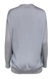 Current Boutique-ATM - Grey Button Front Satin Back Cardigan Knit Sz S