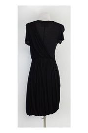 Current Boutique-A.L.C. - Black Draped Short Sleeve Dress Sz M