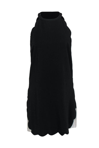 Current Boutique-A.L.C. - Black Scalloped Edge Mini Dress w/ Contrasting Slip Sz 6