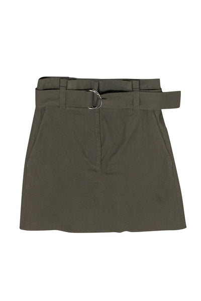Current Boutique-A.L.C. - Olive Green Paperbag Skirt w/ Belt Sz 6