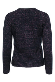 Current Boutique-A.P.C. - Navy & Pink Sparkly Wool Blend Knit Crewneck Sweater Sz XS