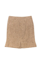 Current Boutique-Akris Punto - Beige Wool Blend A-Line Skirt Sz 12
