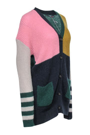 Current Boutique-Alexa Chung - Multicolor Colorblocked Knit Cardigan Sz M