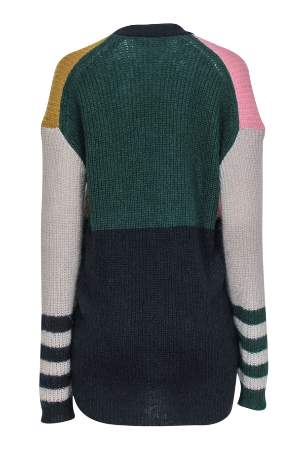 Current Boutique-Alexa Chung - Multicolor Colorblocked Knit Cardigan Sz M