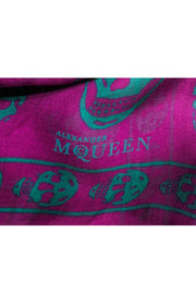 Current Boutique-Alexander McQueen - Purple & Green Skull Printed Semi-Sheer Scarf