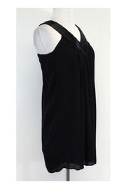 Current Boutique-Alice & Olivia - Black Beaded Silk Shift Dress Sz XS