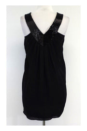 Current Boutique-Alice & Olivia - Black Beaded Silk Shift Dress Sz XS