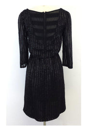 Current Boutique-Alice & Olivia - Black Eleanor Metallic Striped Dress Sz S