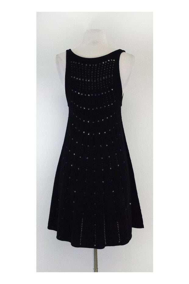 Current Boutique-Alice & Olivia - Black Embellished Sweater Dress Sz S