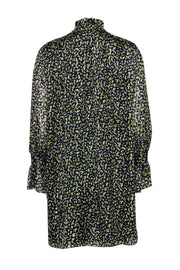 Current Boutique-Alice & Olivia - Green, Black & White Geo Print Long Sleeve Dress Sz L