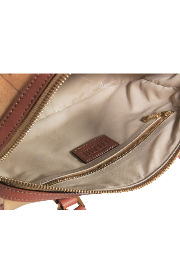 Current Boutique-Alviero Martini - Brown Leather Crossbody Purse w/ Map Print