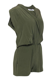 Current Boutique-Anine Bing - Olive Sleeveless Silk Romper Sz XS
