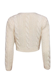 Current Boutique-Anna October - Cream Cable Knit Crop Cardigan Sz S