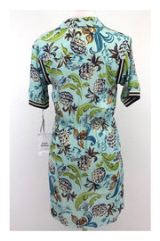 Current Boutique-Anna Sui - Aqua Pineapple Print Shirt Dress Sz S/P