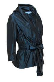 Current Boutique-Antonio Melani - Black & Blue Metallic Wrap-Style Jacket Sz 6