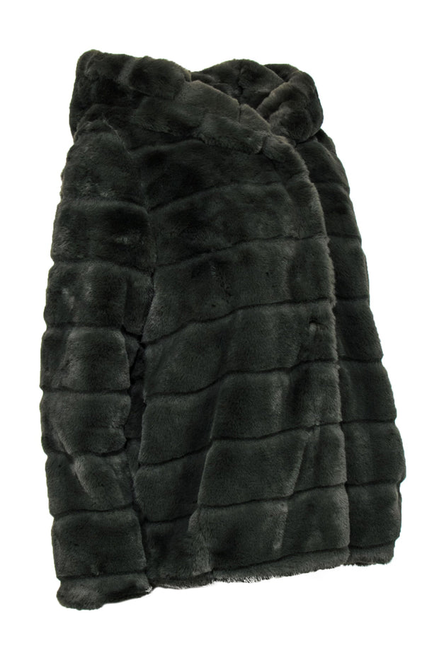 Current Boutique-Apparis - Green Faux Fur Coat w/ Hood Sz M