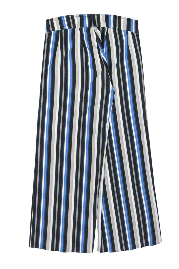 Current Boutique-Avenue Montaigne - Blue, White & Gray Striped Wide Leg Pants Sz 4