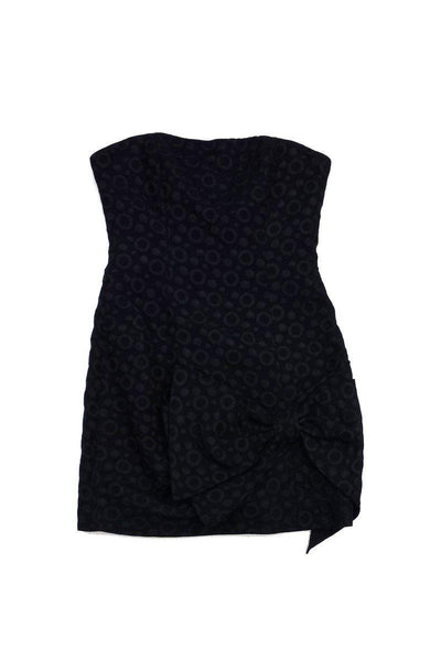Current Boutique-BCBG - Black Circle Print Strapless Dress Sz 2