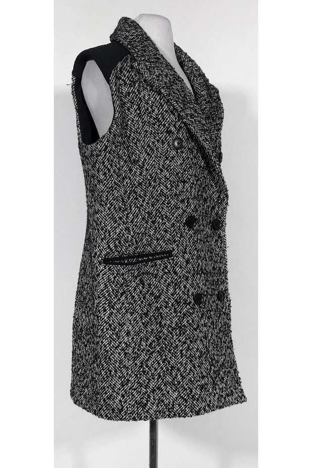 Current Boutique-BCBG Max Azria - Black & Cream Roxy Vest Coat Sz L