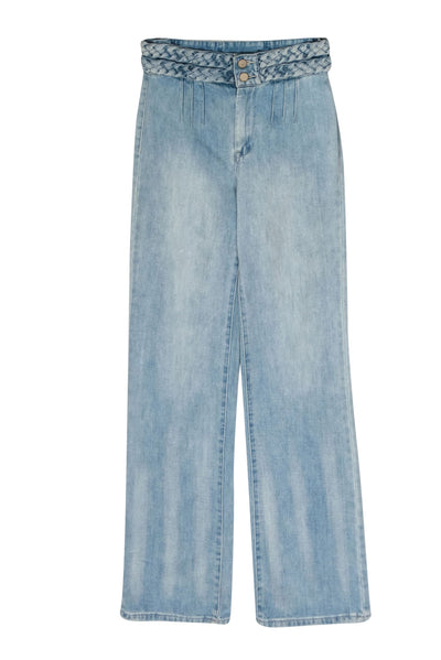 Current Boutique-BLANKNYC - Light Wash Wide Leg "Delancey" Jeans w/ Braided Waist Sz 27