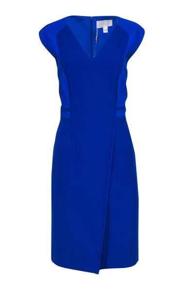 Current Boutique-BOSS Hugo Boss - Cobalt Blue Mesh Paneled Sheath Dress Sz 10