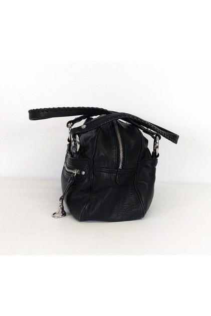 B. Makowsky Black Braided Handbag Current Boutique