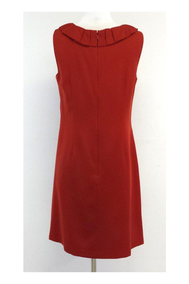 Current Boutique-Badgley Mischka - Brick Orange Wool Sleeveless Dress Sz 8