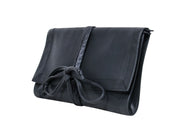 Current Boutique-Barneys New York - Black Foldover Clutch w/ Tie Straps