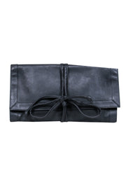 Current Boutique-Barneys New York - Black Foldover Clutch w/ Tie Straps