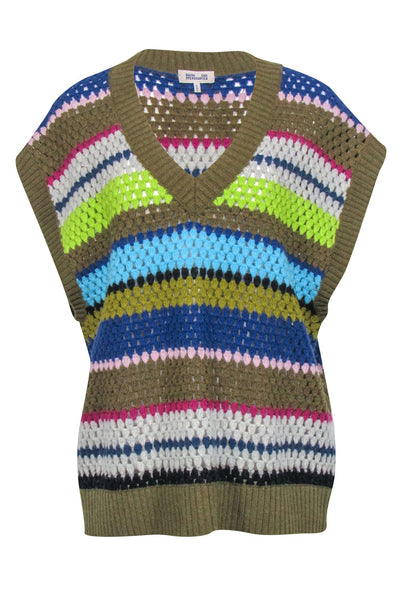 Current Boutique-Baum Und Pferdgarten - Multi-Color Wool Blend Sweater Vest Sz L