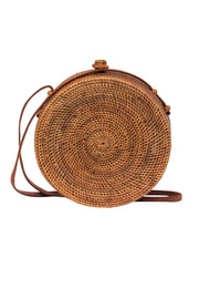 Current Boutique-Bembien - Tan Wicker Circle "Rose" Crossbody