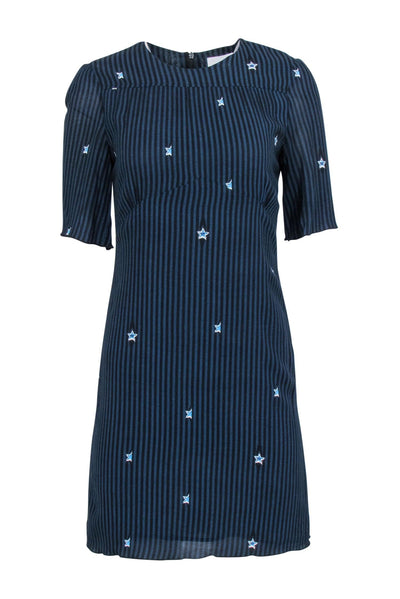 Current Boutique-Bimba y Lola - Navy & Black Striped Short Sleeve Dress Sz S