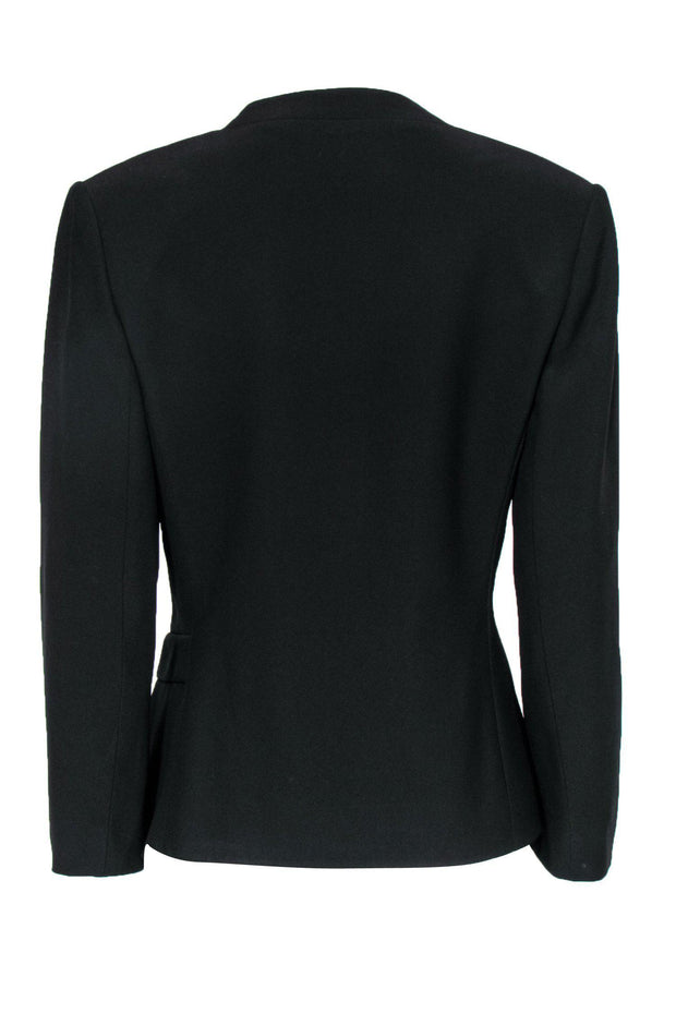 Current Boutique-Bouchra Jarrar - Black Blazer w/ Asymmetrical Neckline Sz 12