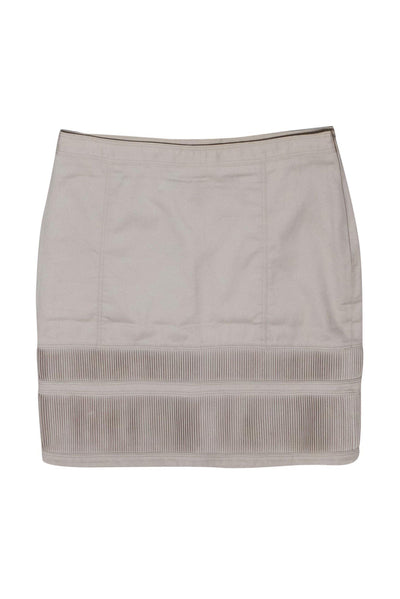 Current Boutique-Burberry - Tan Cotton Miniskirt w/ Ribbed Hem Sz 2