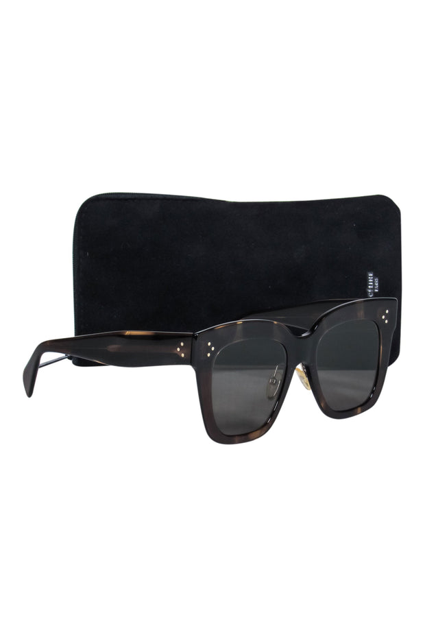 Current Boutique-Celine - Brown Tortoise Large Square Sunglasses
