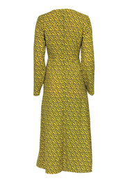 Current Boutique-C/MEO Collective - Yellow & Blue Floral Faux Maxi Wrap Dress Sz XS