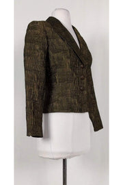 Current Boutique-Carmen Marc Valvo - Bronze Textured Jacket Sz 2