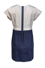 Current Boutique-Carven - Cream & Navy Dress w/ Knotted Neckline Sz 12