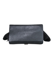 Current Boutique-Celine - Black Leather Reptile Embossed Fold-Over Handbag
