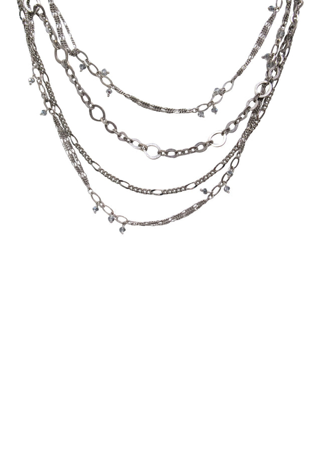 Current Boutique-Chan Luu - Silver Toned Multi Strand Necklace