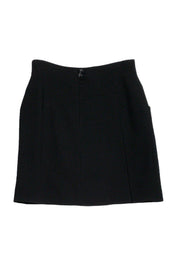 Current Boutique-Chanel - Black Wool Pencil Skirt Sz 12