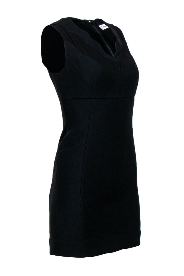Current Boutique-Christian Dior - Black Scalloped Neckline Sheath Dress Sz 6