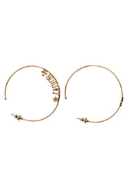 Current Boutique-Christian Dior - Gold Open Hoop "J'ADIOR" Earrings