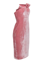 Current Boutique-Cinq a Sept - Light Pink Velvet Strapless Dress w/ Ruffle Neckline Sz 4